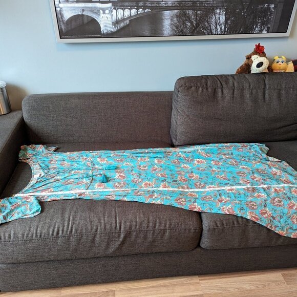 Ale by Alessandra Off The Shoulder Turquoise Floral Maxi Dress - Picture 6 of 10